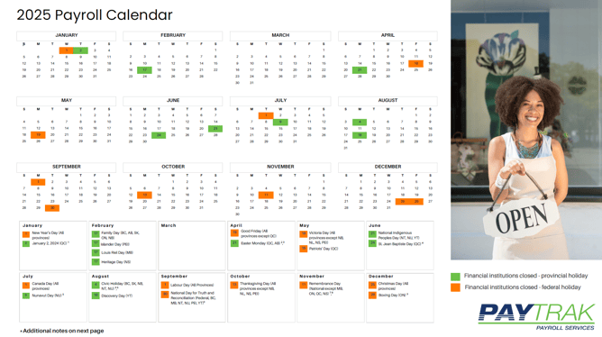 2025 calendar screen shot